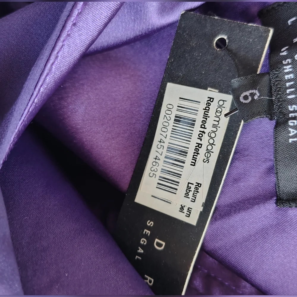 NWT $215 LAUNDRY Gorgeous Deep Purple Strappy Silk Midi Cocktail Dress Fem Sz 6 - Picture 4 of 5